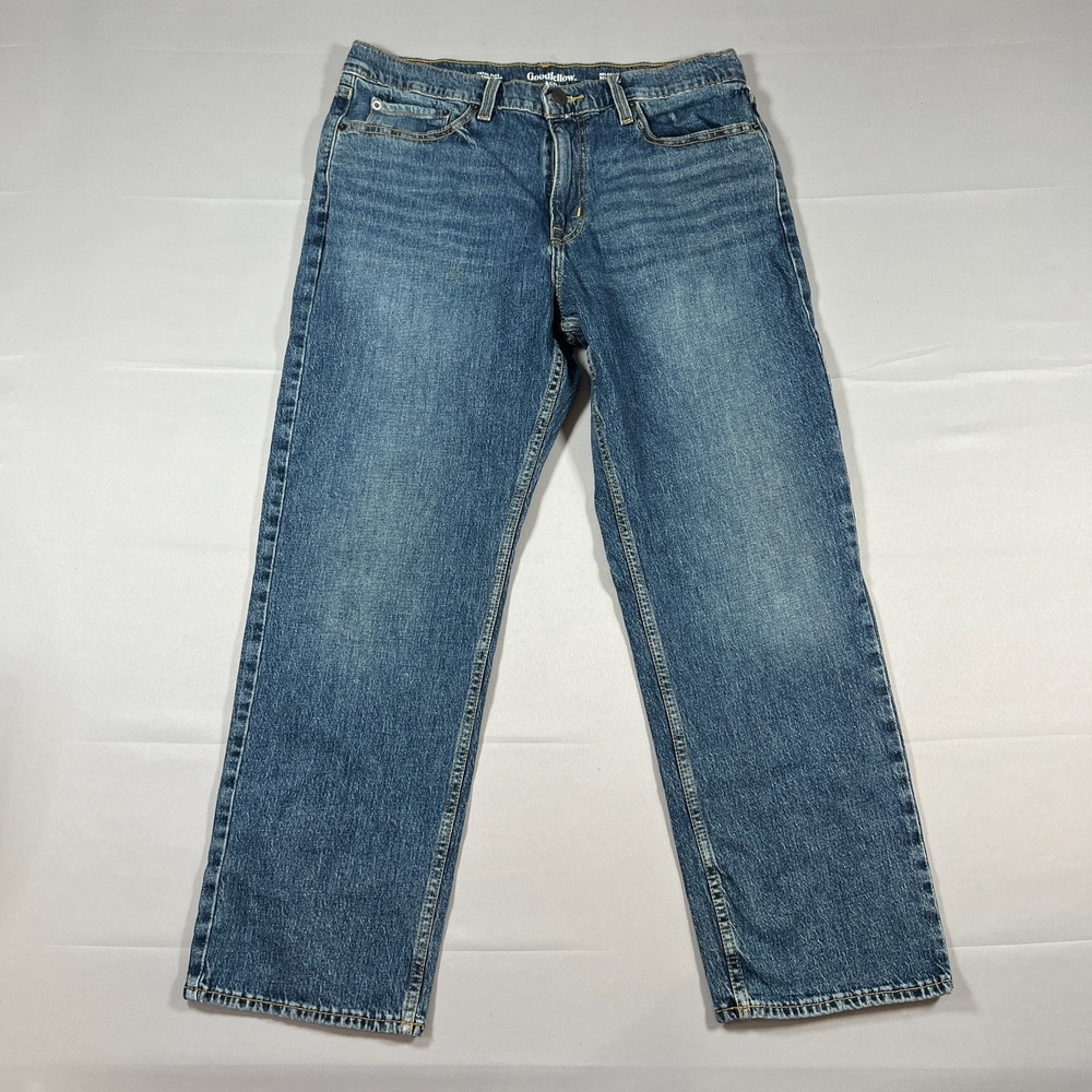 Goodfellow & Co Straight Leg Jeans Mens 36X30 Blue Denim Total Flex Relaxed Fit